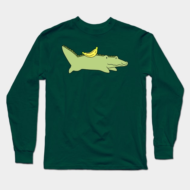 Banana Alligator Long Sleeve T-Shirt by saradaboru